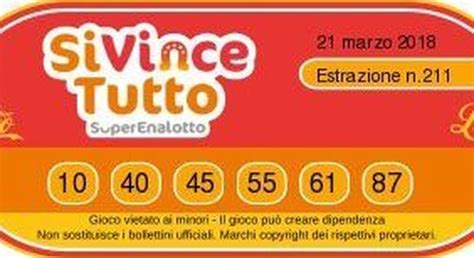 sivincetutto ultima estrazione oggi.